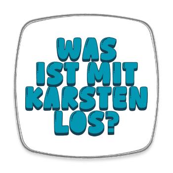 Was ist mit Karsten los? - Viereckiger Kühlschrankmagnet - Weiß - Vorne