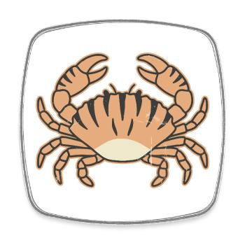 Crabe stylisé à rayures tigrées - Magnet carré - blanc - Devant