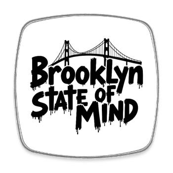 Brooklyn State of Mind Bridge New York NYC - Viereckiger Kühlschrankmagnet - Weiß - Vorne
