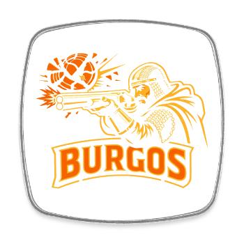 TIR AU PIGEON À ARGILE DE BURGOS - Magnet carré - blanc - Devant