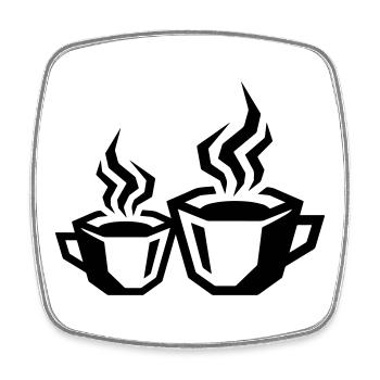 Coffee Symbol Coffee - Square fridge magnet - white - Front