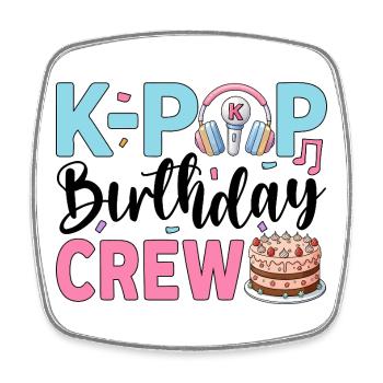 K-Pop Birthday Crew - Viereckiger Kühlschrankmagnet - Weiß - Vorne