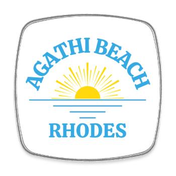 Agathi Beach Rhodes Sonnenaufgang - Viereckiger Kühlschrankmagnet - Weiß - Vorne
