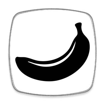 Banana Silhouette – Tropical Fruit Design - Viereckiger Kühlschrankmagnet - Weiß - Vorne
