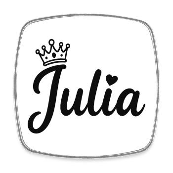 Juliette Nom Couronne Calligraphie personnalisée - Magnet carré - blanc - Devant