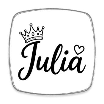 Juliette Nom Couronne Calligraphie personnalisée - Magnet carré - blanc - Devant