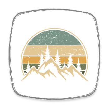 Monts des Alpes Forêt Nature Randonnée Alpinisme - Magnet carré - blanc - Devant