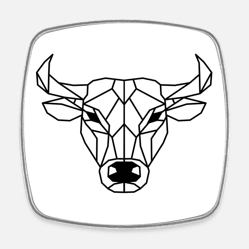 Ox Polygon - Square fridge magnet - white