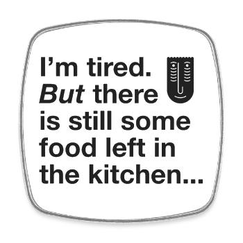 Humour de snack tard le soir - Magnet carré - blanc - Devant