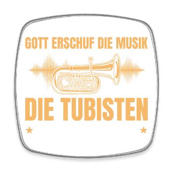 Tuba Musiker – Gott Musik Tubist - Viereckiger Kühlschrankmagnet - Weiß - Vorne