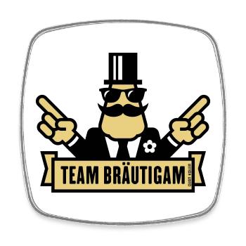 Team Bräutigam Handzeichen (Polterabend JGA / 3C) - Viereckiger Kühlschrankmagnet - Weiß - Vorne