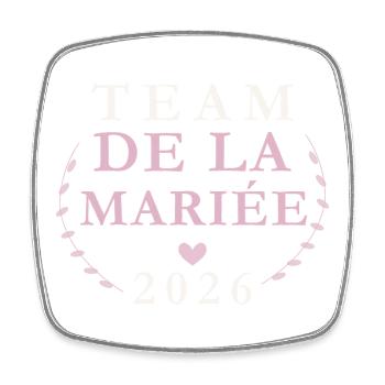 Équipe Mariée 2026 - Magnet carré - blanc - Devant