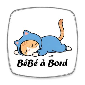 Bébé à bord - Magnet carré - blanc - Devant