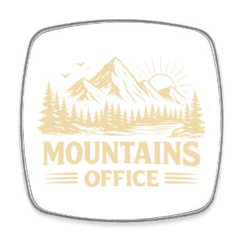 Mountains Office Mountain Lover Adventure Sayings - Square fridge magnet - white - Front
