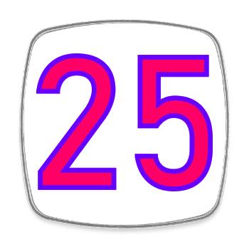 25. 25 YEARS. 25th ANNIVERSARY. 25 YEARS ANNIVERSARY. - Square fridge magnet - white - Front