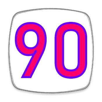 90. 90 JAHRE. 90-JÄHRIGES JUBILÄUM. 90-JÄHRIGES JUBILÄUM. - Viereckiger Kühlschrankmagnet - Weiß - Vorne