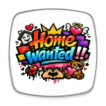 Home Wanted Cartoon Love Pop Art - Viereckiger Kühlschrankmagnet - Weiß - Vorne