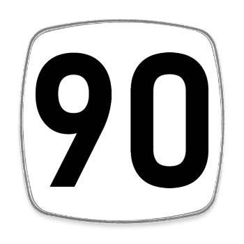 90. 90 YEARS. 90th ANNIVERSARY. 90 YEARS ANNIVERSARY. - Square fridge magnet - white - Front