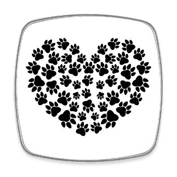 Dog paws heart - Square fridge magnet - white - Front