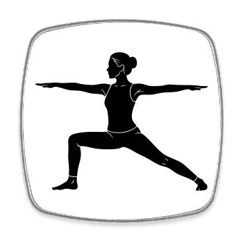 Warrior Yoga Pose Silhouette - Viereckiger Kühlschrankmagnet - Weiß - Vorne