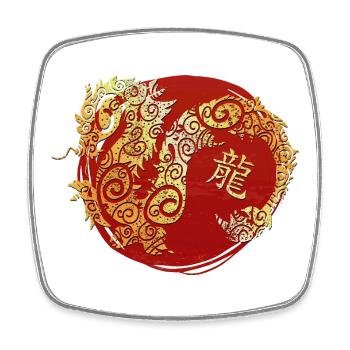 Drache Chinesisches Tierkreiszeichen Horoskop - Viereckiger Kühlschrankmagnet - Weiß - Vorne