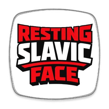 Resting Slavic Face Osteuropa Spruch - Viereckiger Kühlschrankmagnet - Weiß - Vorne