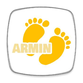 Baby Armin - Viereckiger Kühlschrankmagnet - Weiß - Vorne