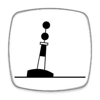 Tonne - Boje Nordsee Segeln Ostsee Maritim - Viereckiger Kühlschrankmagnet - Weiß - Vorne