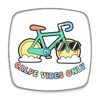 Calpe Vibes Nur süße Rennradkunst - Viereckiger Kühlschrankmagnet - Weiß - Vorne