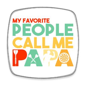 Favorite People Call Me Papa Darts Master - Square fridge magnet - white - Front