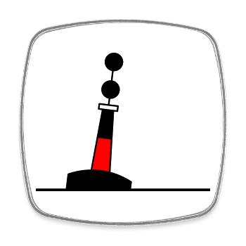 Tonne - Boje Nordsee Segeln Ostsee Maritim - Viereckiger Kühlschrankmagnet - Weiß - Vorne
