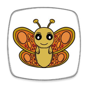 Sunny Chibi Butterfly - Square fridge magnet - white - Front