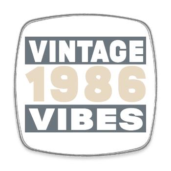 Jubiläum 1986 – 40 Jahre - Viereckiger Kühlschrankmagnet - Weiß - Vorne