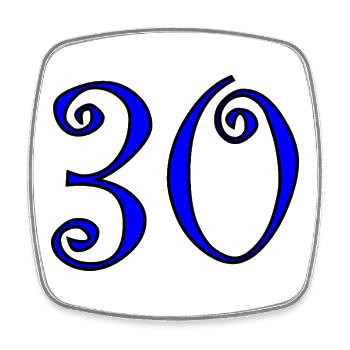 30. 30 YEARS. 30th ANNIVERSARY. 30 YEARS ANNIVERSARY. - Square fridge magnet - white - Front