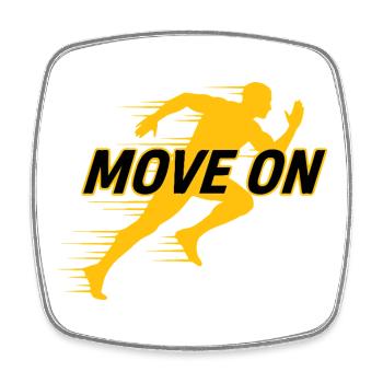 T-shirt Move On Motivation Coureur Silhouette - Magnet carré - blanc - Devant