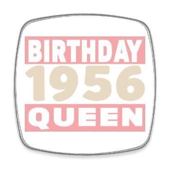 Biker 70 years old 1956 Anniversary - Square fridge magnet - white - Front