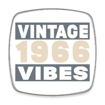 Jubiläum 1966 – 60 Jahre - Viereckiger Kühlschrankmagnet - Weiß - Vorne