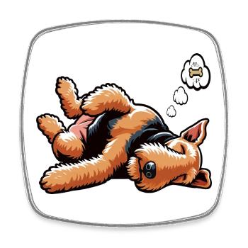 Airedale Terrier Airedales Airedaleliebhaber - Viereckiger Kühlschrankmagnet - Weiß - Vorne