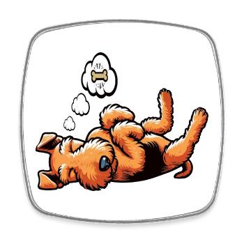 Airedale Terrier Airedales Airedaleliebhaber - Viereckiger Kühlschrankmagnet - Weiß - Vorne