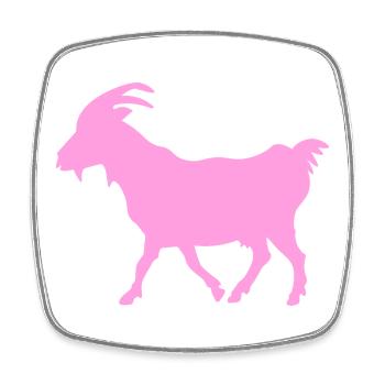 Ziege rosa G.O.A.T. - Viereckiger Kühlschrankmagnet - Weiß - Vorne