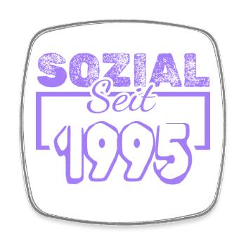 Sozialarbeiter 1995 - Viereckiger Kühlschrankmagnet - Weiß - Vorne