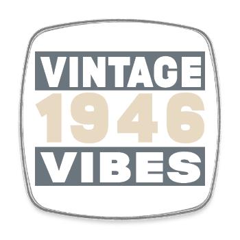 Jubiläum 1946 – 80 Jahre - Viereckiger Kühlschrankmagnet - Weiß - Vorne