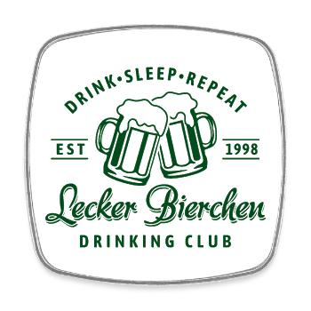 Lecker Bierchen Drinking Club | Bier | Vatertag - Viereckiger Kühlschrankmagnet - Weiß - Vorne