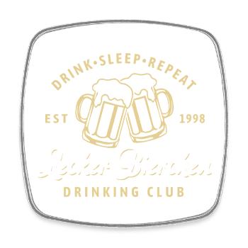 Lecker Bierchen Drinking Club | Bier | Vatertag - Viereckiger Kühlschrankmagnet - Weiß - Vorne