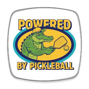 Pickleball angetrieben von Pickleball Funny Player - Viereckiger Kühlschrankmagnet - Weiß - Vorne
