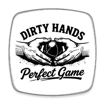 Dirty Hands Perfect Game Boule Petanque Sport - Viereckiger Kühlschrankmagnet - Weiß - Vorne