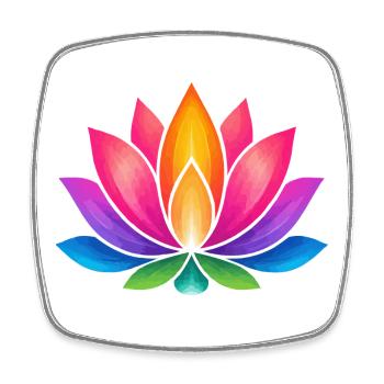 Glowing Lotus Flower Color Explosion - Square fridge magnet - white - Front