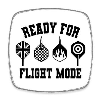 Prêt pour le mode vol Dart Flights Pro Sport - Magnet carré - blanc - Devant
