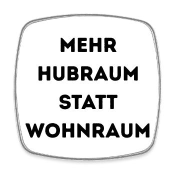 Mehr Hubraum statt Wohnraum – Lustiger Auto Spruch - Viereckiger Kühlschrankmagnet - Weiß - Vorne