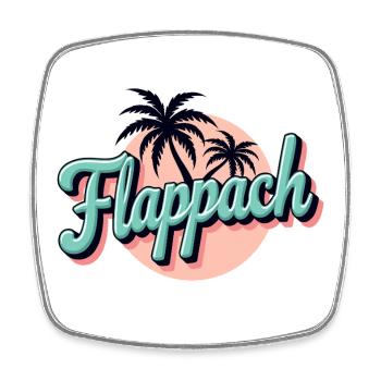 Flappach Palmen Retro Sommer - Viereckiger Kühlschrankmagnet - Weiß - Vorne